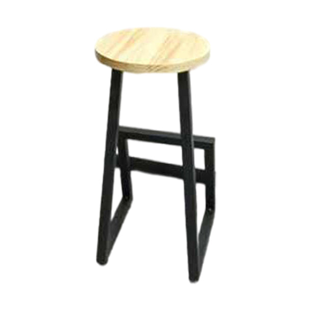 Modern Armless Bar Stool Indoor Round Seat Bar Chair with Metal Legs