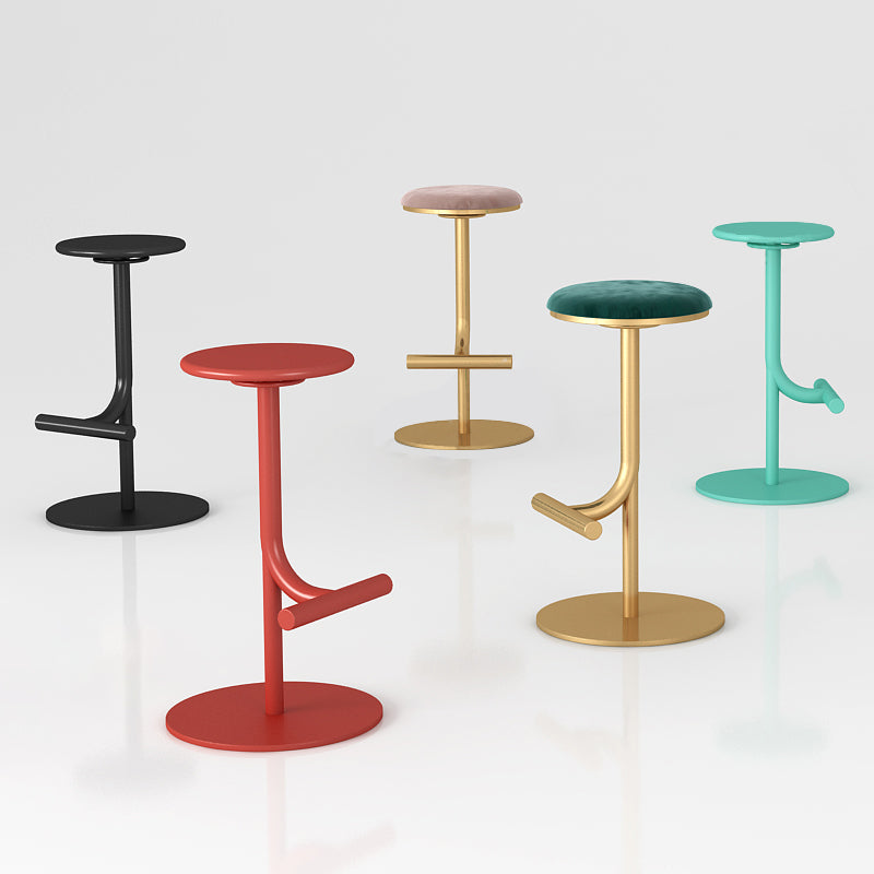 Backless Adjustable Height Counter Stool Modern Round Seat Bar Stool