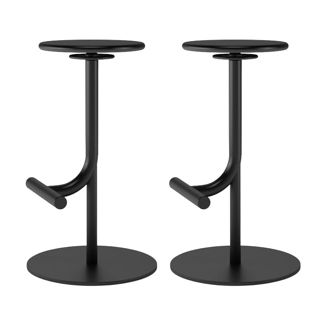 Backless Adjustable Height Counter Stool Modern Round Seat Bar Stool
