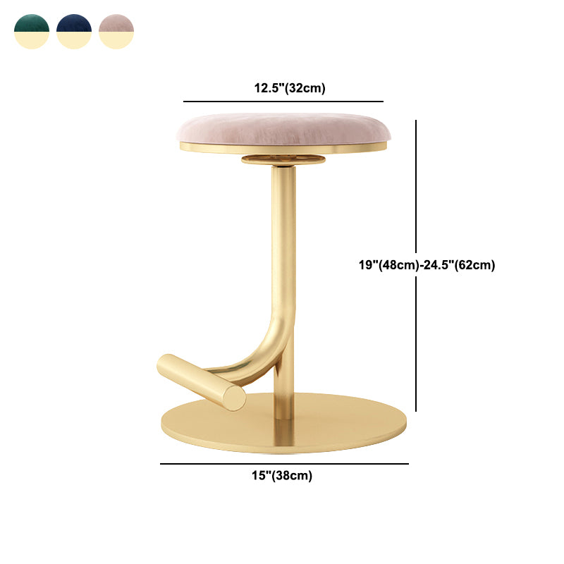 Backless Adjustable Height Counter Stool Modern Round Seat Bar Stool
