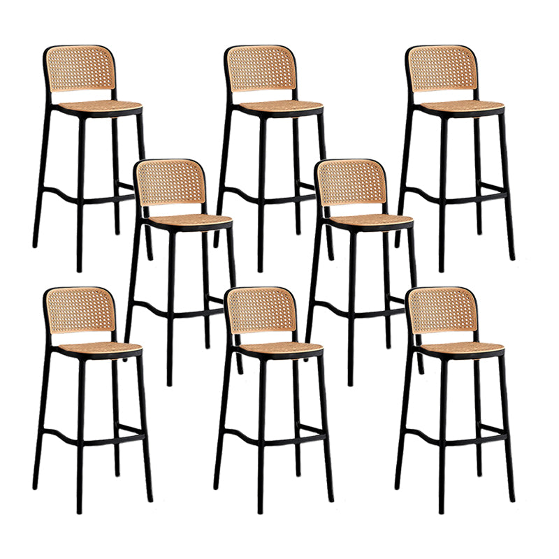 Scandinavian Low Back Plastic Counter Stool Rectangle Seat Plastic Furniture