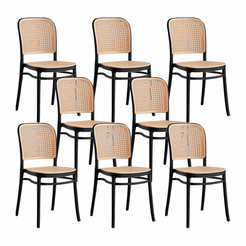 Scandinavian Low Back Plastic Counter Stool Rectangle Seat Plastic Furniture