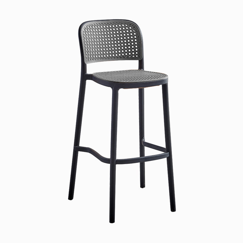 Scandinavian Low Back Plastic Counter Stool Rectangle Seat Plastic Furniture