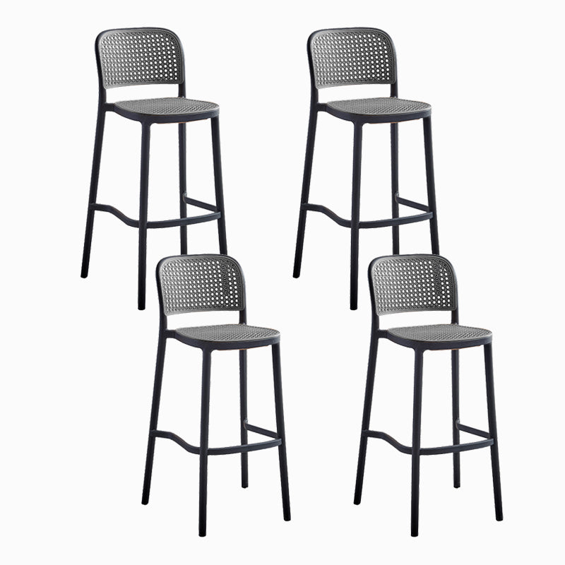 Scandinavian Low Back Plastic Counter Stool Rectangle Seat Plastic Furniture