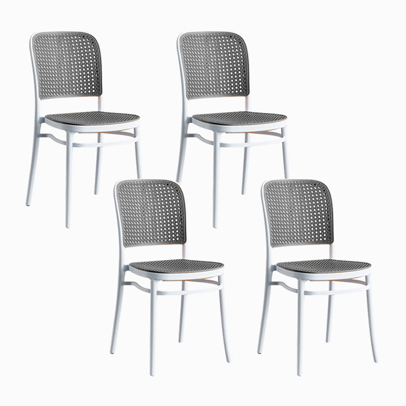 Scandinavian Low Back Plastic Counter Stool Rectangle Seat Plastic Furniture