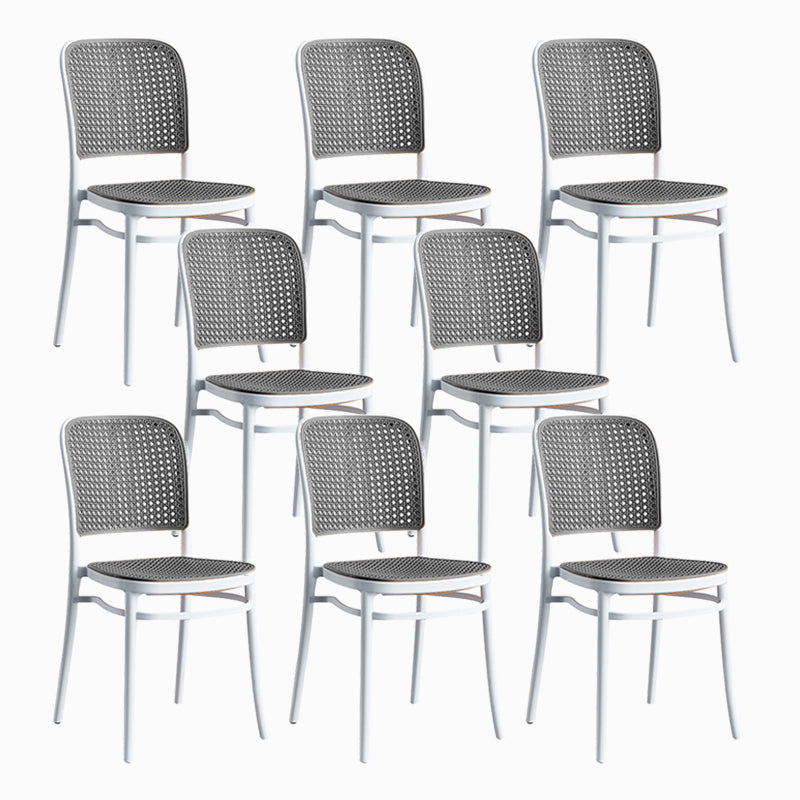 Scandinavian Low Back Plastic Counter Stool Rectangle Seat Plastic Furniture