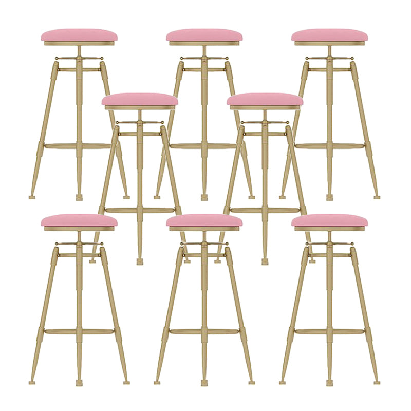 Scandinavian Metal Stool Upholstered Round Seat Counter Stool