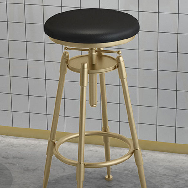 Scandinavian Metal Stool Upholstered Round Seat Counter Stool