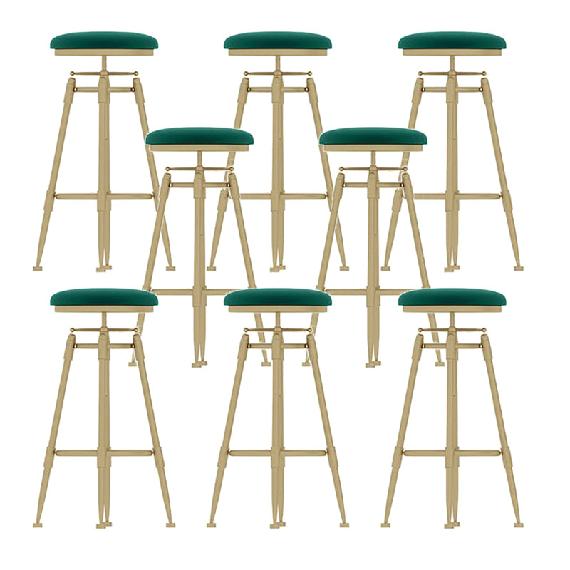 Scandinavian Metal Stool Upholstered Round Seat Counter Stool