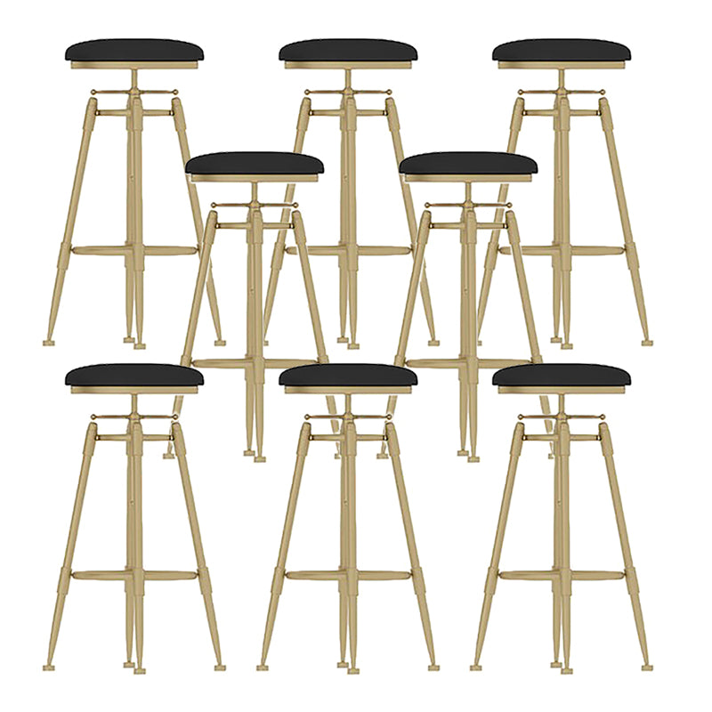 Scandinavian Metal Stool Upholstered Round Seat Counter Stool