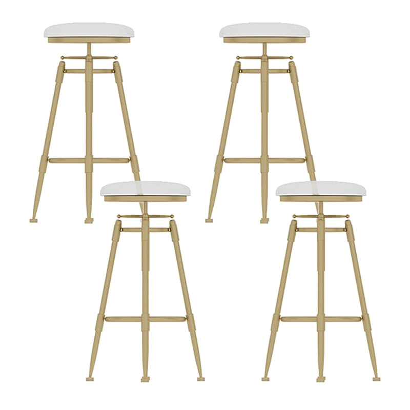 Scandinavian Metal Stool Upholstered Round Seat Counter Stool