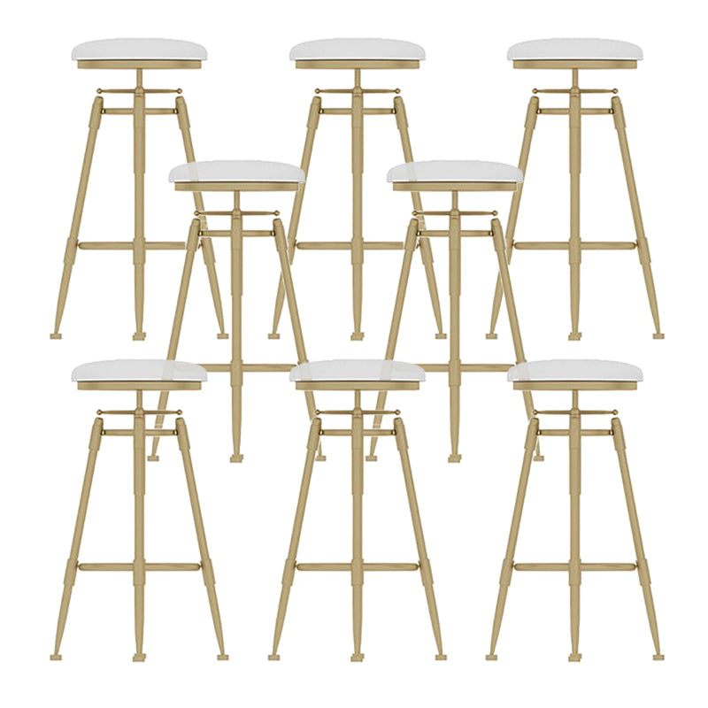 Scandinavian Metal Stool Upholstered Round Seat Counter Stool