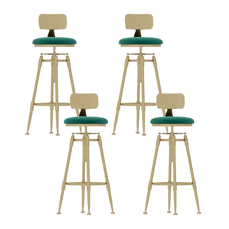 Scandinavian Metal Stool Upholstered Round Seat Counter Stool