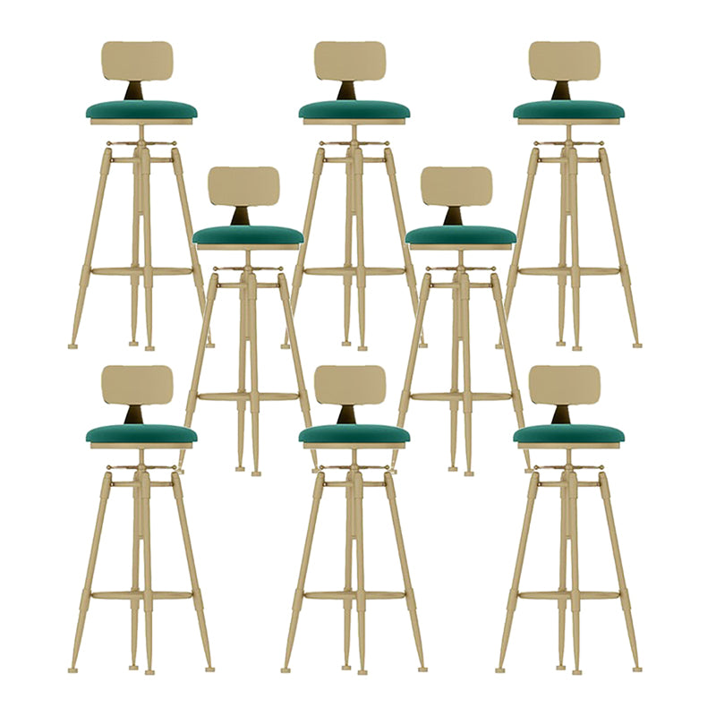 Scandinavian Metal Stool Upholstered Round Seat Counter Stool