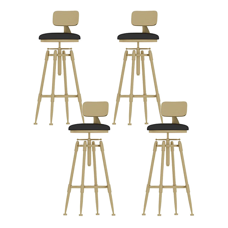 Scandinavian Metal Stool Upholstered Round Seat Counter Stool