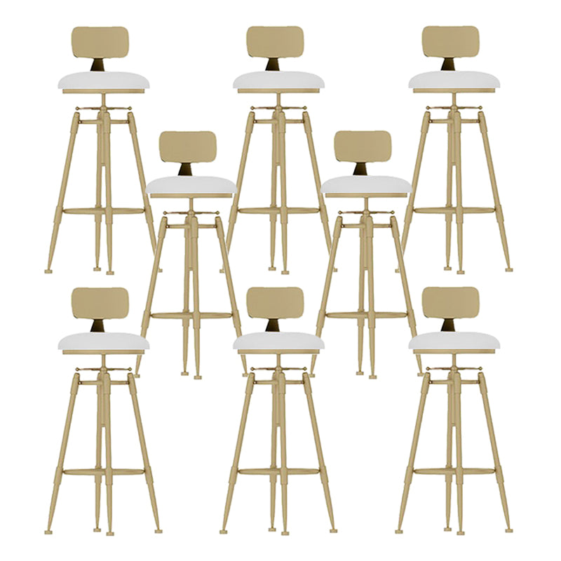 Scandinavian Metal Stool Upholstered Round Seat Counter Stool