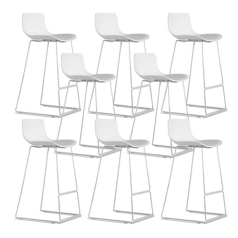 Scandinavian Pp Plastic Bar Stool Armless Stool with Steel Frame