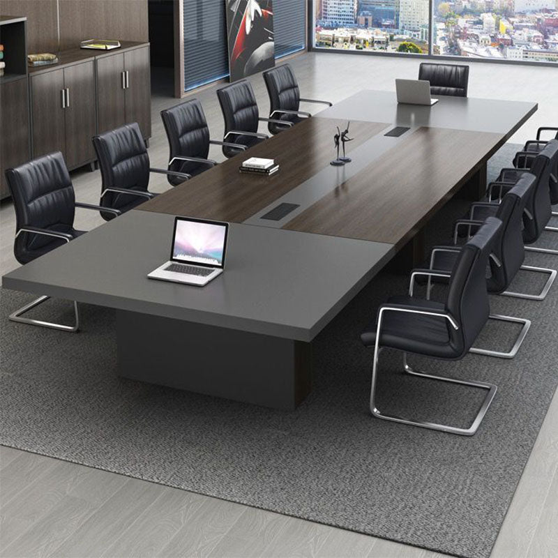 Modern Solid Wood Writing Desk Black Rectangular Office Desk