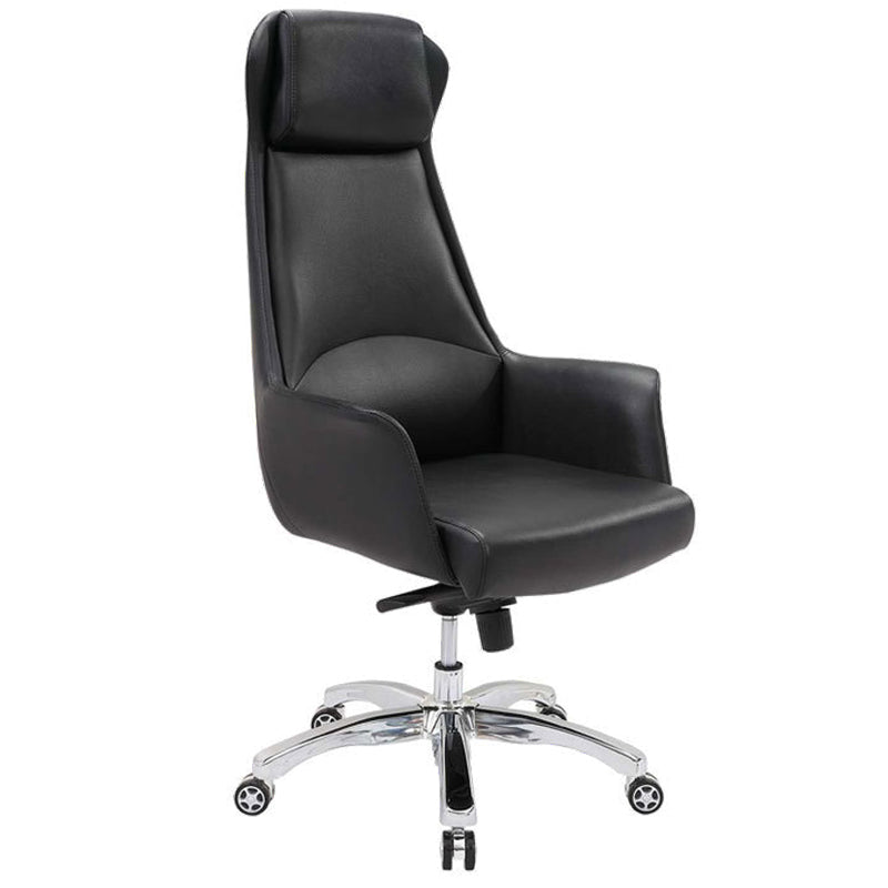 Modern Padded Arms Office Chair Leather Height-adjustable Chair