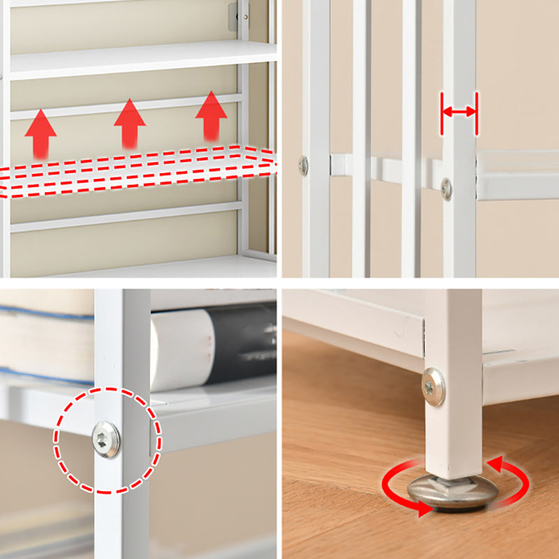 Vertical Rectangular Bookcase Metal 9.8" Wide Open Bookcase Book Shelf Contemporary