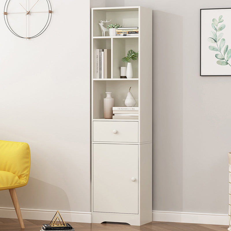 Modern Corner Vertical Shelf Bookcase Engineered Wood Book Shelf with Cabinets