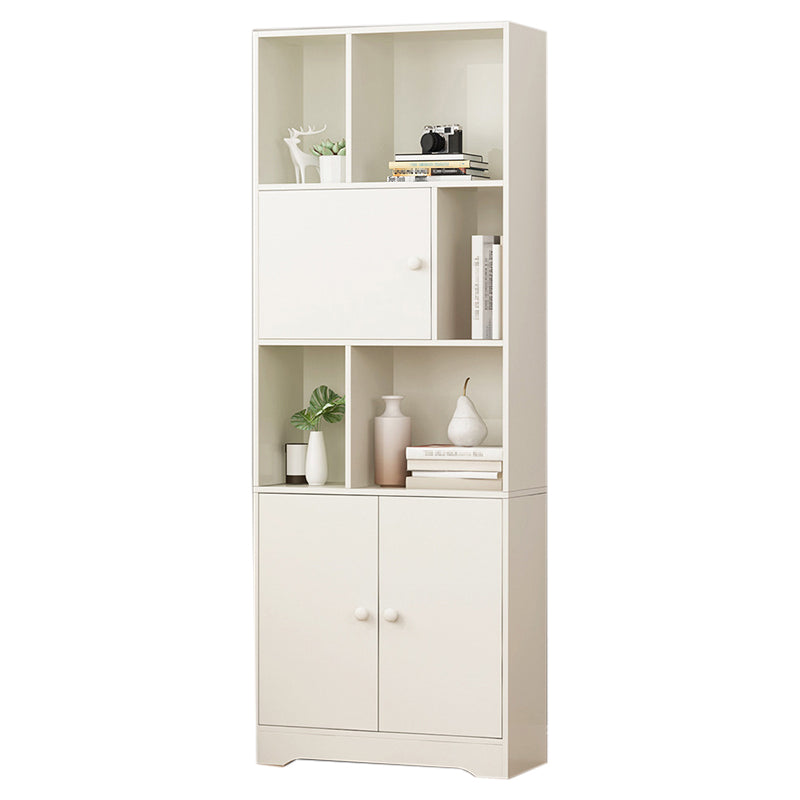 Modern Corner Vertical Shelf Bookcase Engineered Wood Book Shelf with Cabinets