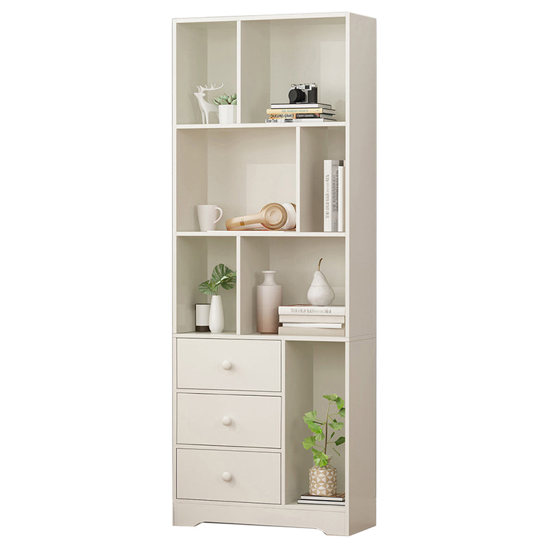 Modern Corner Vertical Shelf Bookcase Engineered Wood Book Shelf with Cabinets