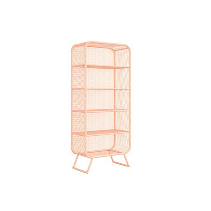 Glam Metal Bookshelf Closed Back with Shelves Bookcase Vertical