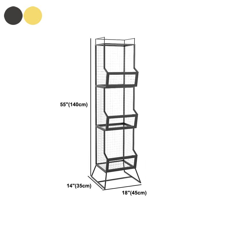 Metal Gold and Black Bookshelf Closed Back Book Shelf Shelves Included
