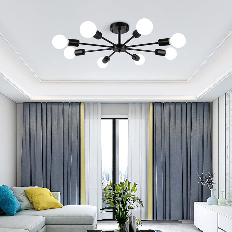 Metal Sputnik Shape Flush Mount Lights Modern Multi Light Flush Mount Light Fixtures