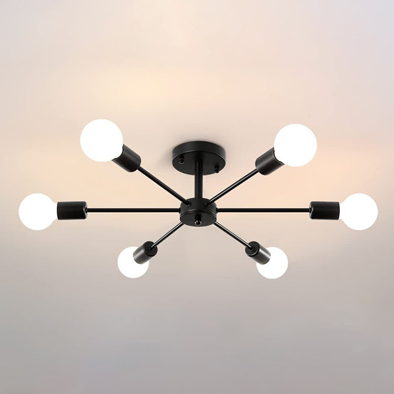 Metal Sputnik Shape Flush Mount Lights Modern Multi Light Flush Mount Light Fixtures