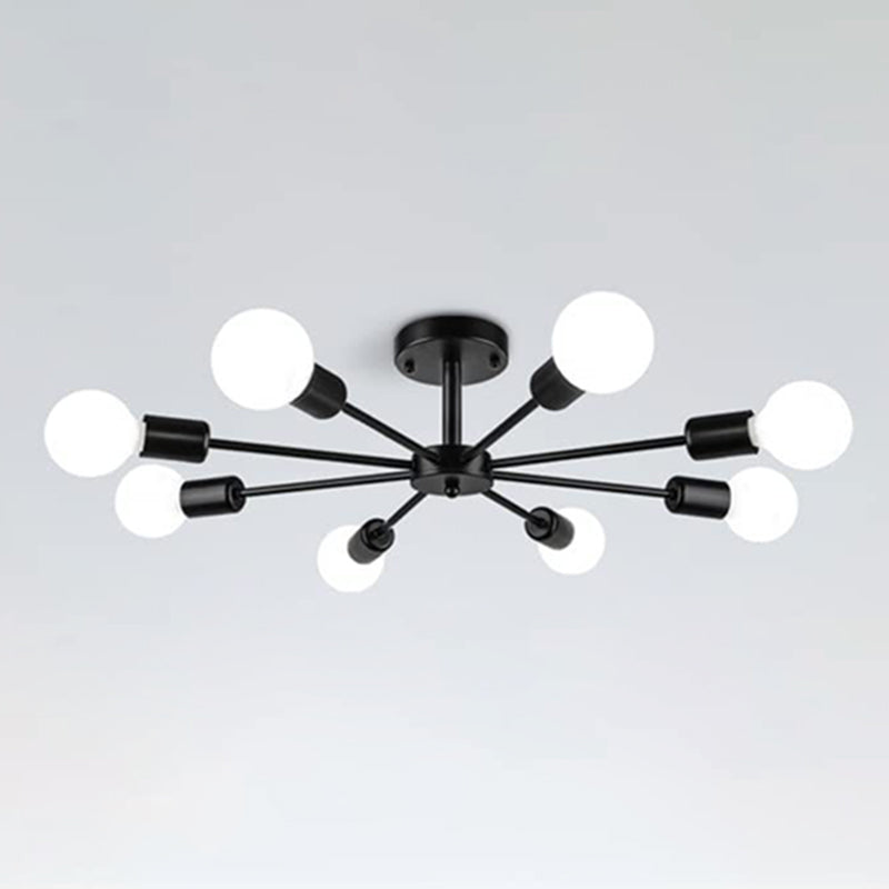 Metal Sputnik Shape Flush Mount Lights Modern Multi Light Flush Mount Light Fixtures