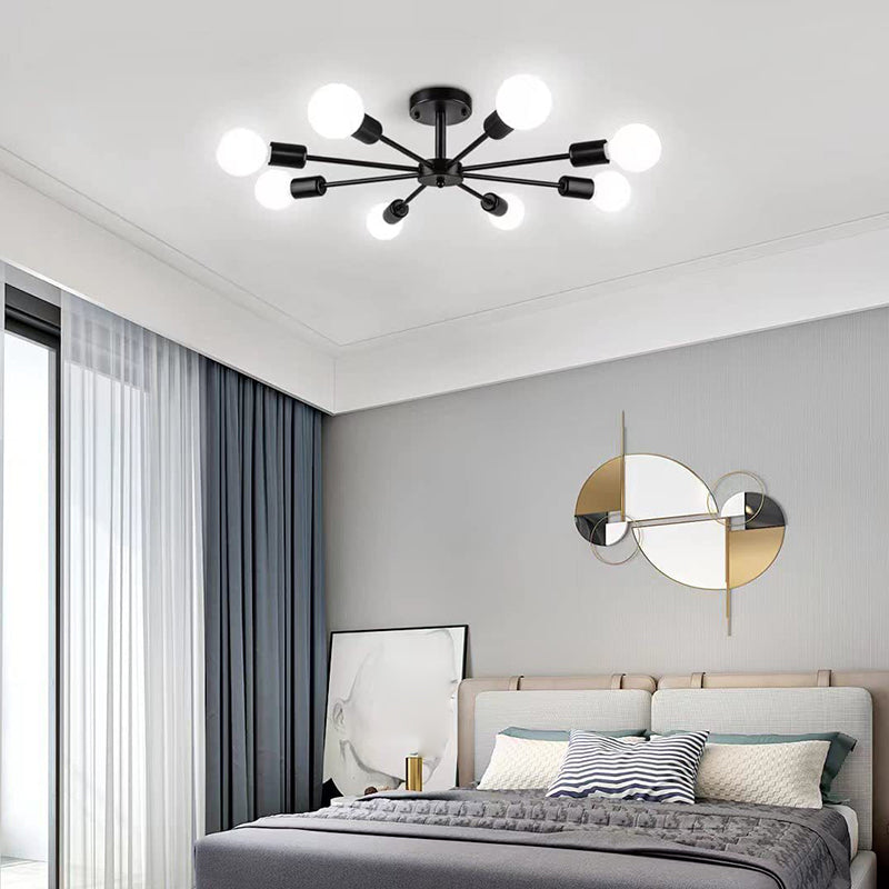 Metal Sputnik Shape Flush Mount Lights Modern Multi Light Flush Mount Light Fixtures