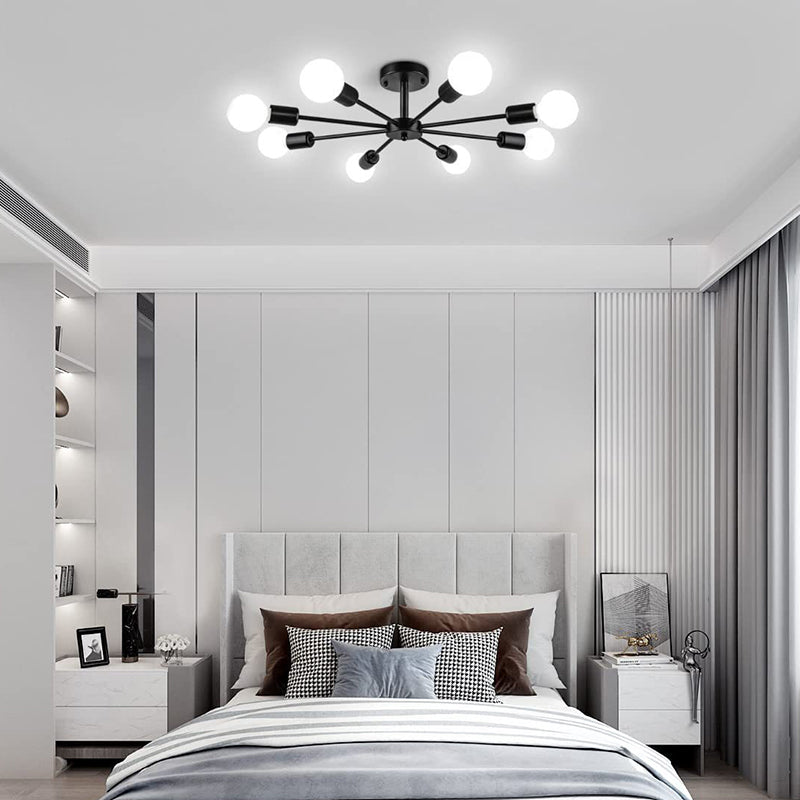Metal Sputnik Shape Flush Mount Lights Modern Multi Light Flush Mount Light Fixtures