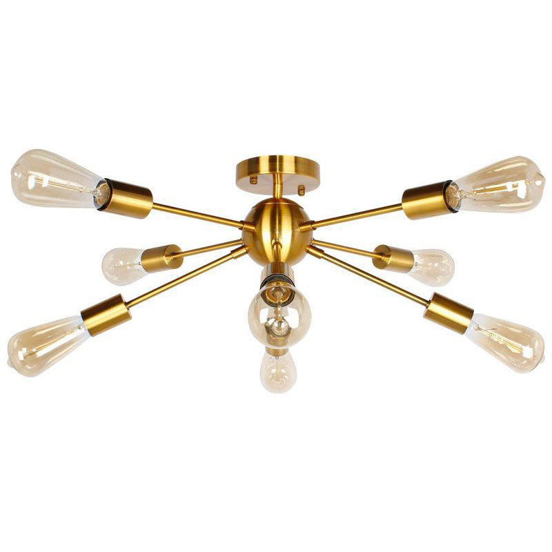Metal Sputnik Shape Flush Mount Lights Modern 8 Lights Flush Mount Light Fixtures