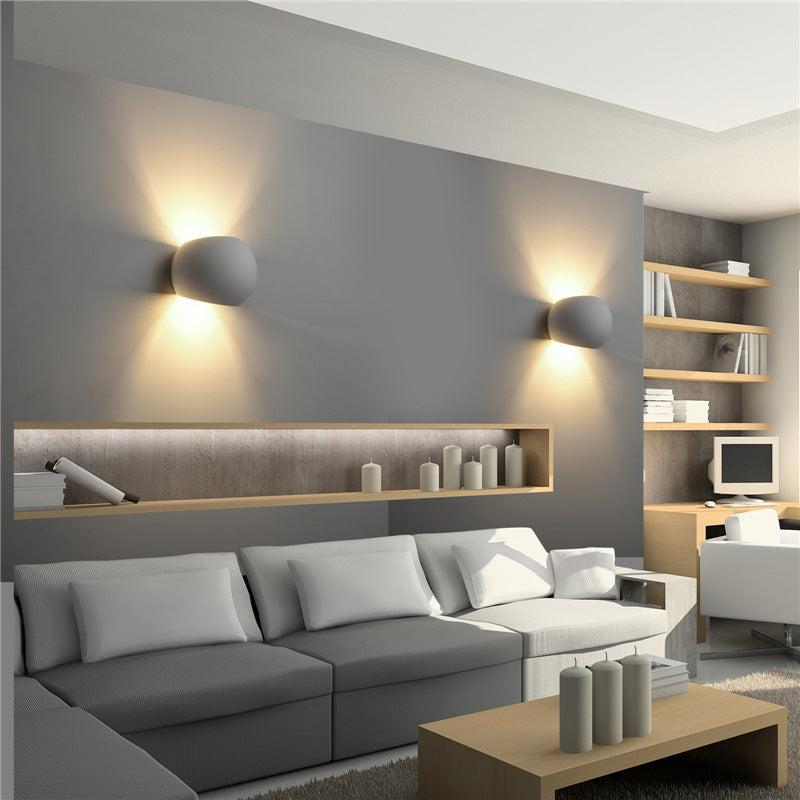 Stone Geometric Sconce Lights Modern Style 2 Lights Wall Lighting Fixtures