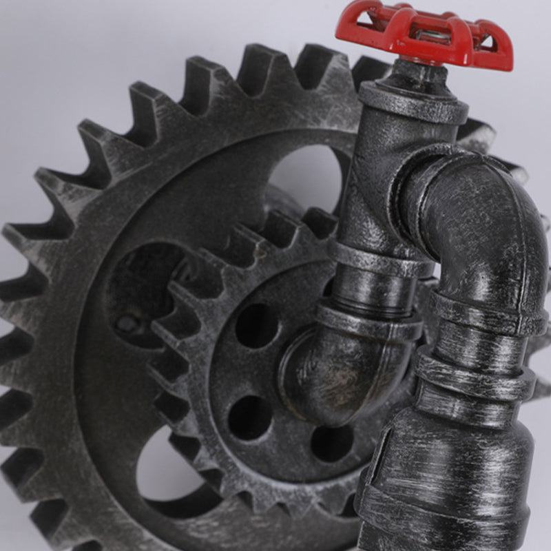 Industrial Metal Wall Light Gear Shape Water Pipe Wall Sconce for Cafe