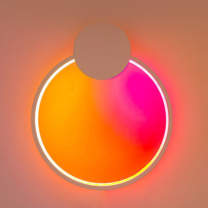 Metal Circular Wall Mounted Light Modern Style 1 Light Wall Light Sconces