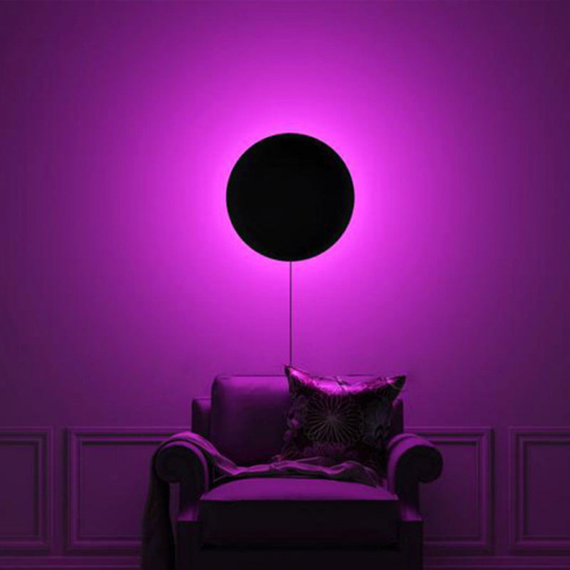Modern Style Circle Wall Light Sconces Metal 1 Light Wall Mounted Light