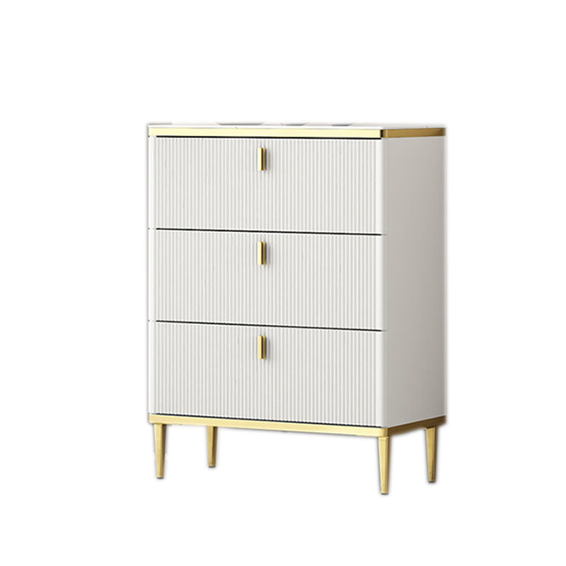 Bedroom Glam Storage Chest Stone Chest in White with Drawers