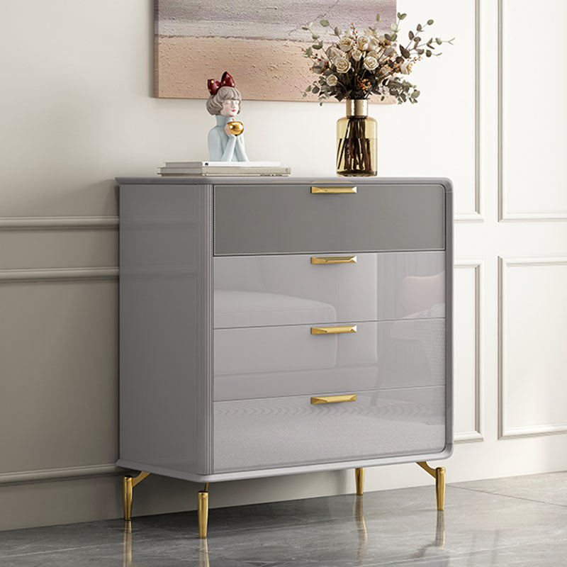Bedroom Glam Storage Chest Stone 16"Wide Chest in Gray with Drawers
