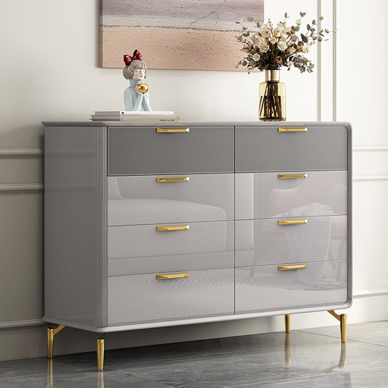 Bedroom Glam Storage Chest Stone 16"Wide Chest in Gray with Drawers