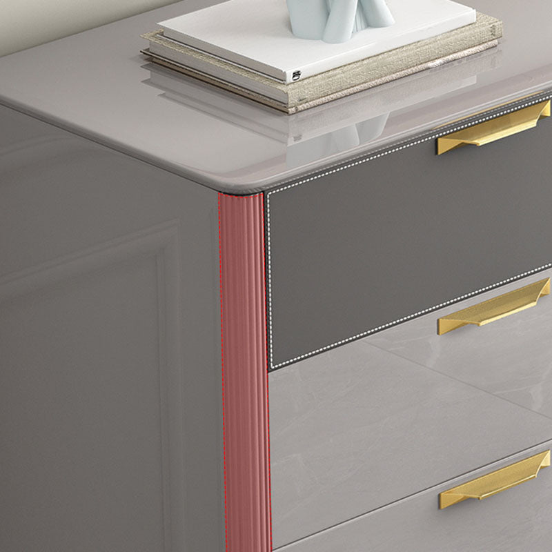 Bedroom Glam Storage Chest Stone 16"Wide Chest in Gray with Drawers