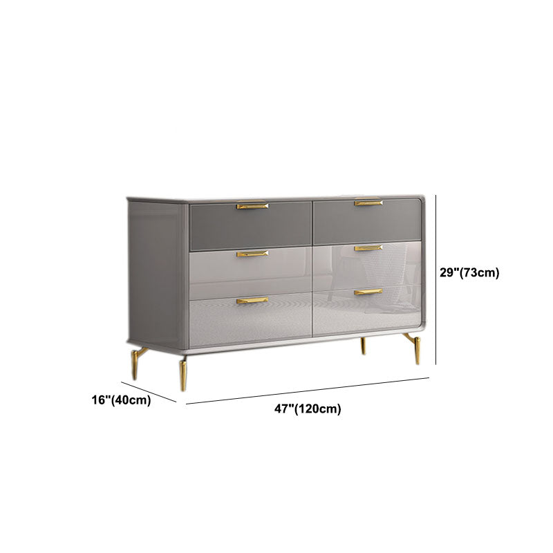 Bedroom Glam Storage Chest Stone 16"Wide Chest in Gray with Drawers