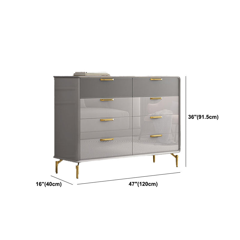 Bedroom Glam Storage Chest Stone 16"Wide Chest in Gray with Drawers