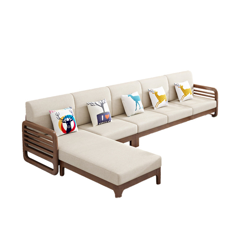 Nordic Fabric Sofa Chaise Living Room Square Arm Cushions Sofa Bed