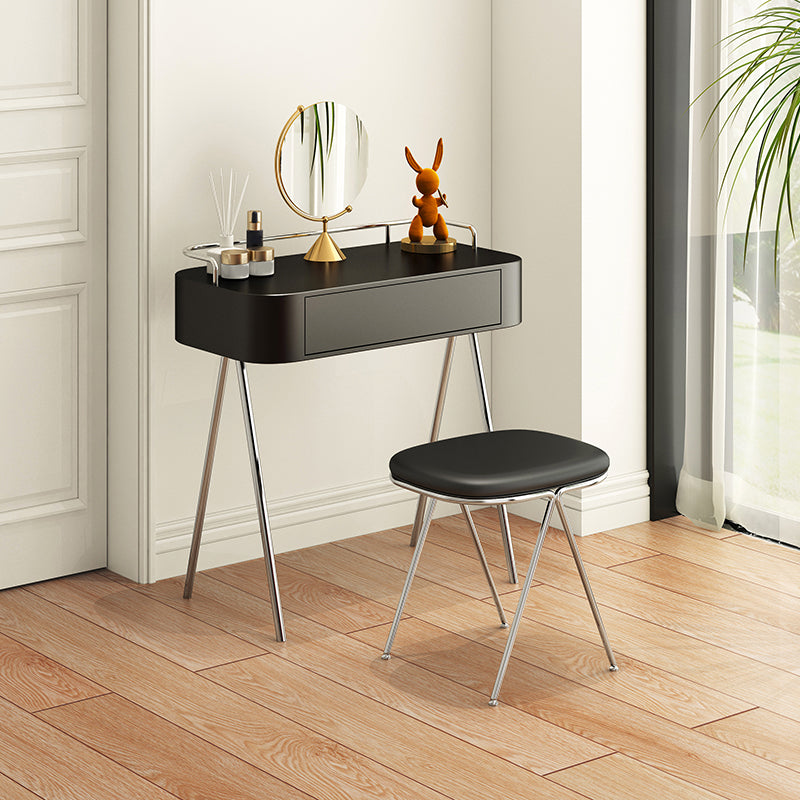 Wooden Contemporary Makeup Vanity Desk Table With Drawer in Black