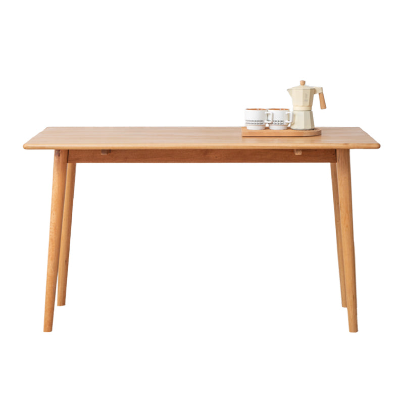 Mid-Century Modern Dining Table Rectangle Solid Wood Dining Table with 4 Legs