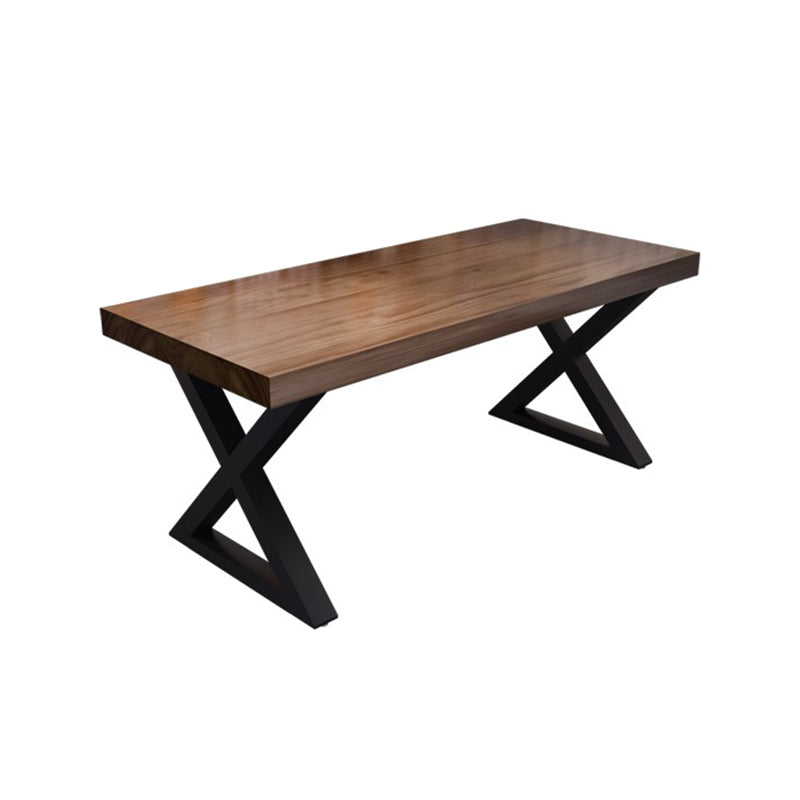 Rectangle Dining Table Industrial Dining Table with Iron Base