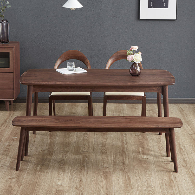Rectangular Solid Wood Dining Table Modern Natural or Brown Furniture with 4 Legs for Home